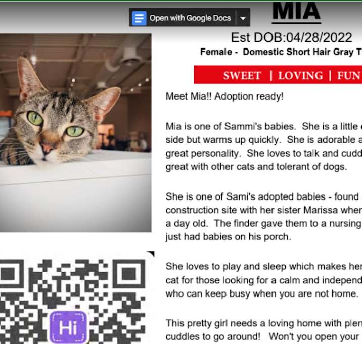Photo of Mia